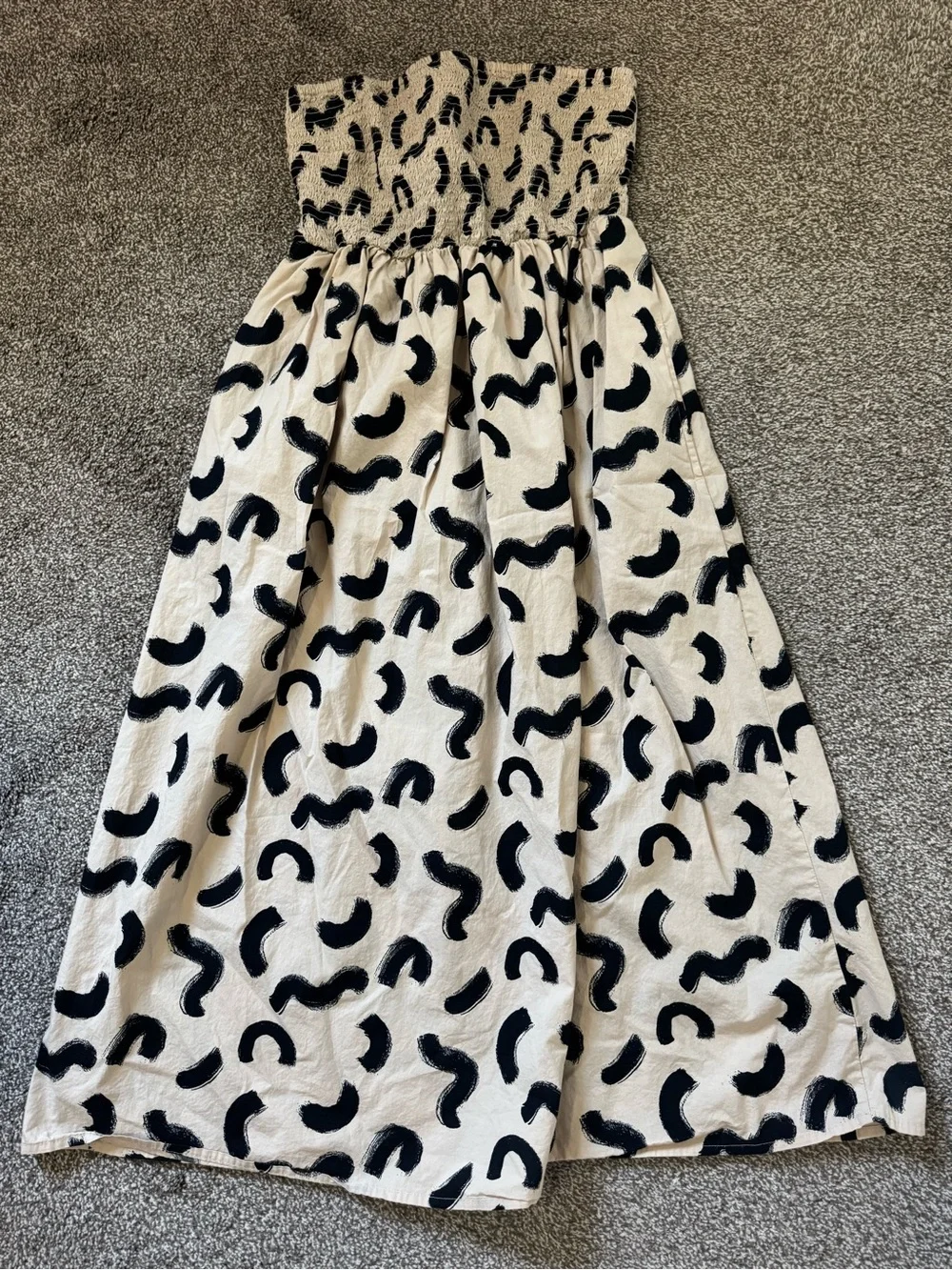 a new day Beige and Black Smocked Strapless Maxi - Picture 2 of 5